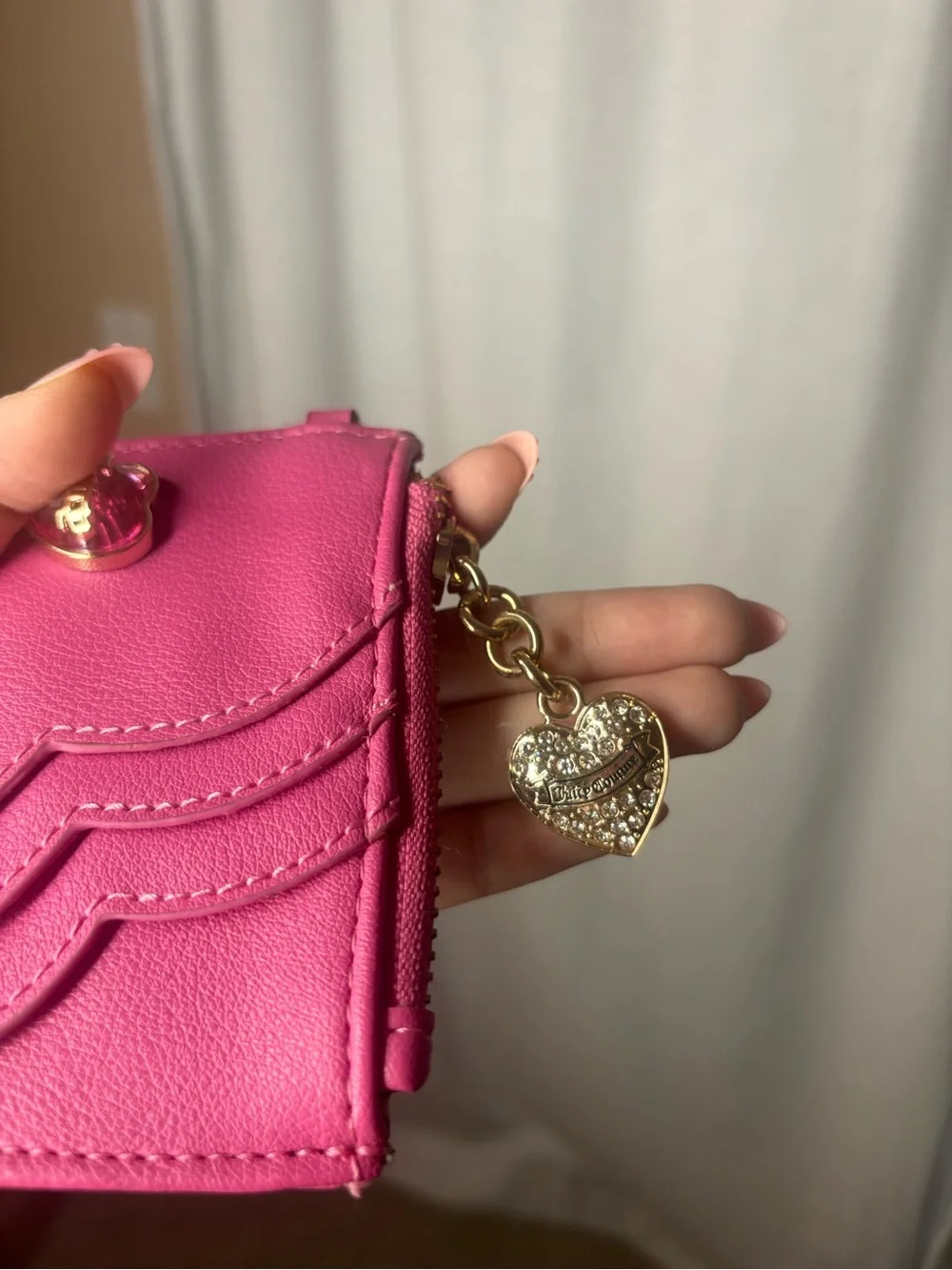 Juicy Couture Pink Heart Accent Card Holder/Wallet